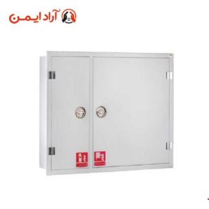 جعبه آتش نشانی دوکابین توکار با ابعاد 20*75*90 + قرقره هوزریل 20 متری